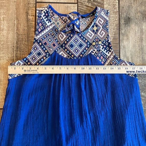 Doe & Rae Royal Blue Tank with Embroidered Accents - Picture 9 of 13